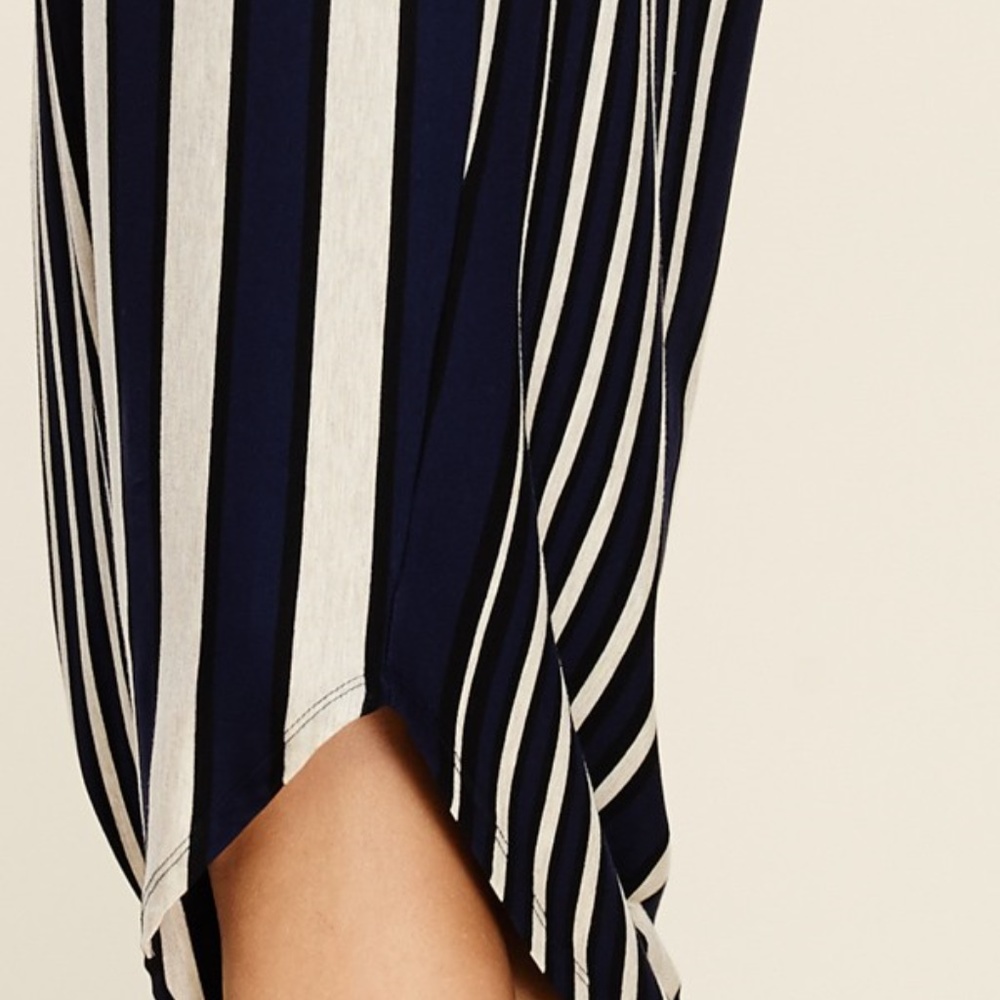 Happy Stripes Short Sleeve Asymmetrical Dress - Picture 3 of 5